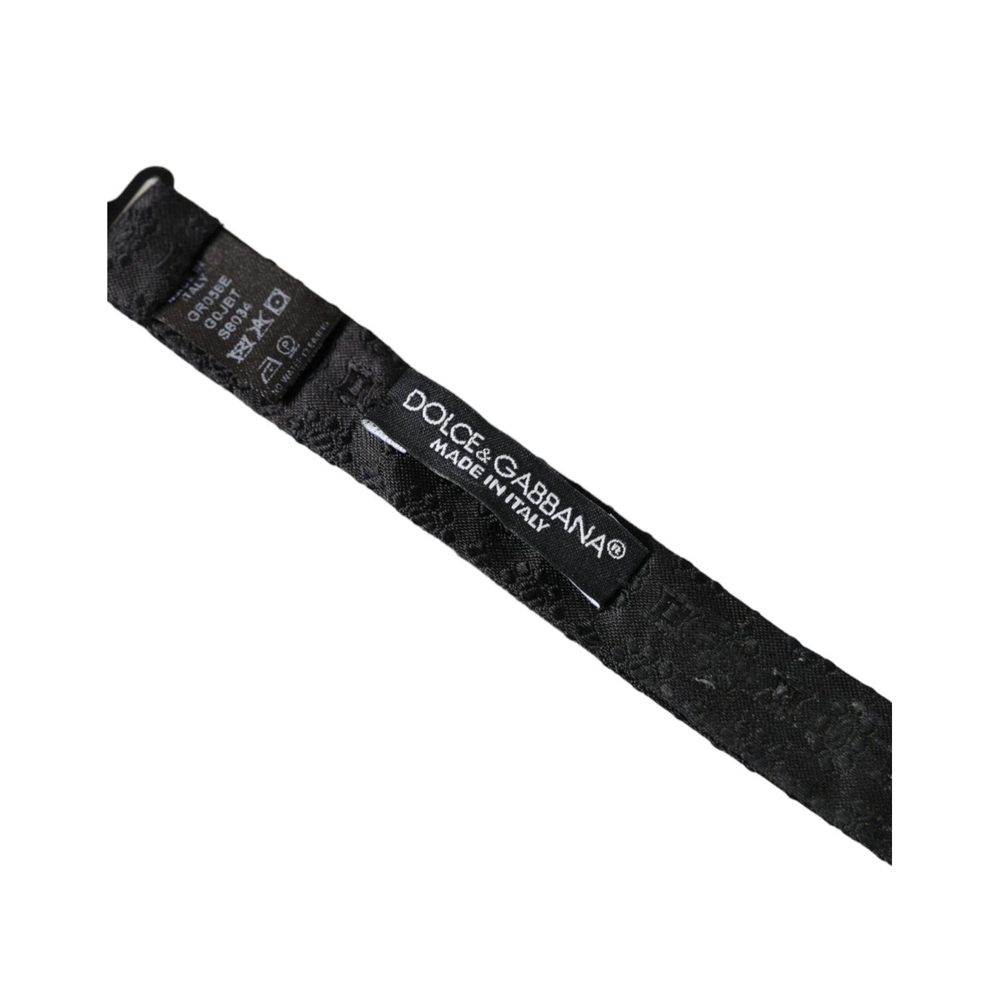 Dolce & Gabbana Black Silk Fantasy Adjustable Neck Men Bow Tie