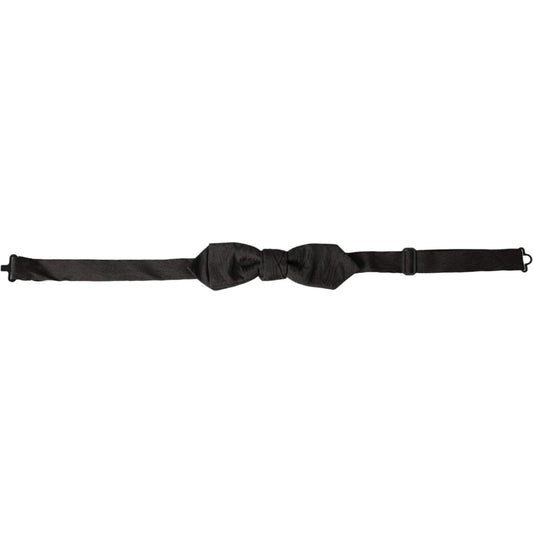 Dolce & Gabbana Black Silk Adjustable Neck Men Bow Tie Dolce & Gabbana Dark Slate Gray