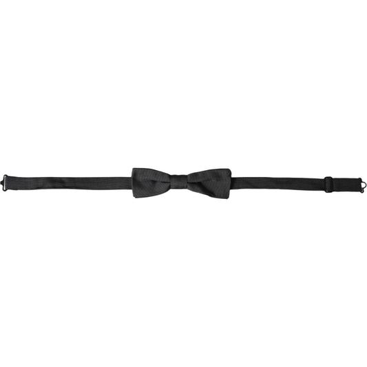 Dolce & Gabbana Black Silk Adjustable Neck Men Bow Tie Dolce & Gabbana Dark Slate Gray
