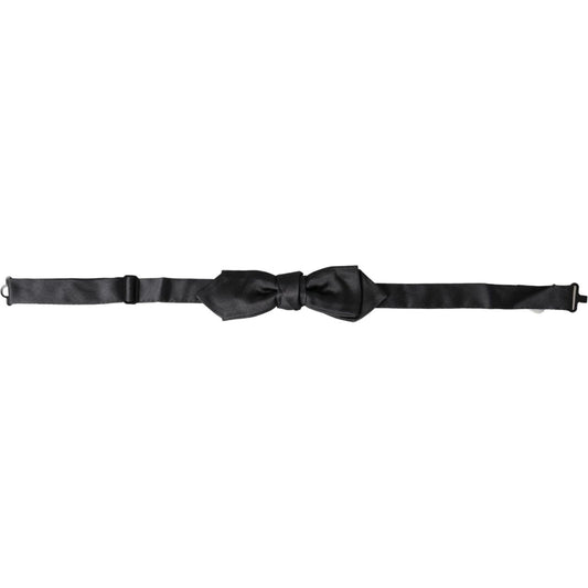 Dolce & Gabbana Black Satin Silk Adjustable Neck Men Bow Tie Dolce & Gabbana Dark Slate Gray
