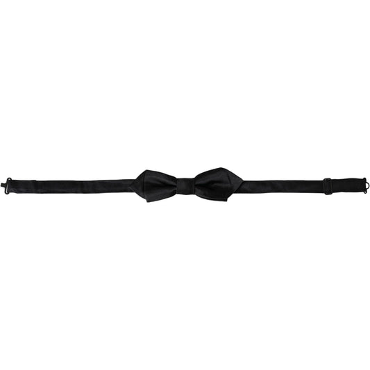 Dolce & Gabbana Black Silk Adjustable Neck Men Bow Tie Dolce & Gabbana Black