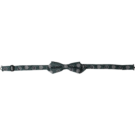 Dolce & Gabbana Green Silk Floral Adjustable Neck Men Bow Tie Dolce & Gabbana Dark Slate Gray