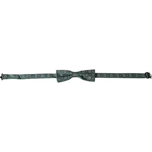 Dolce & Gabbana Mint Green Floral Adjustable Neck Men Bow Tie Dolce & Gabbana Dark Slate Gray
