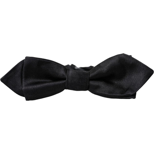 Dolce & Gabbana Black Silk Adjustable Neck Men Bow Tie Dolce & Gabbana Black