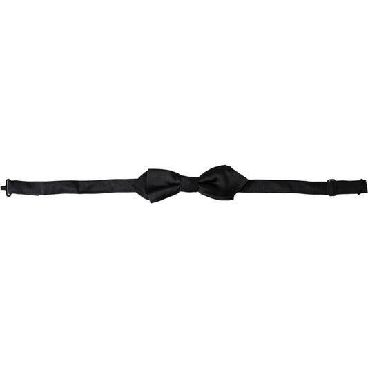 Dolce & Gabbana Black Silk Adjustable Neck Men Bow Tie Dolce & Gabbana Black