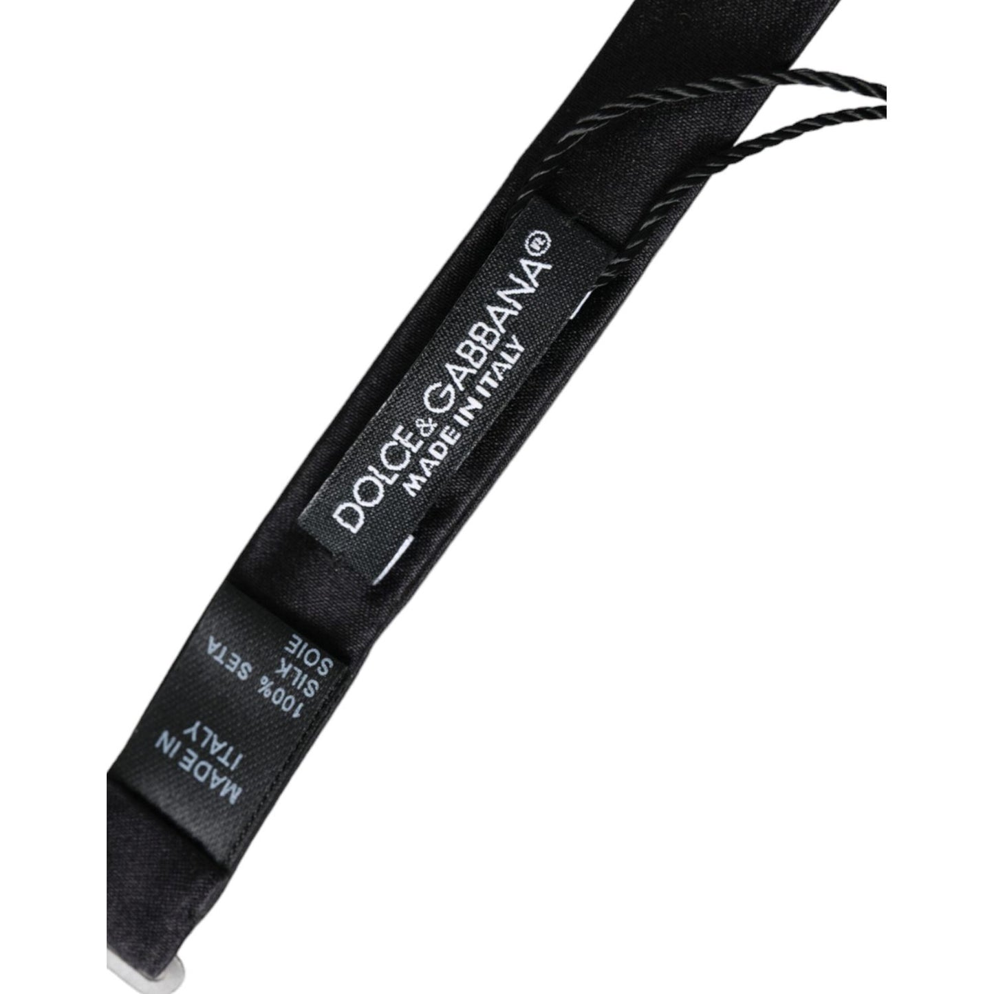 Dolce & Gabbana Black Silk Adjustable Neck Men Bow Tie Dolce & Gabbana Black