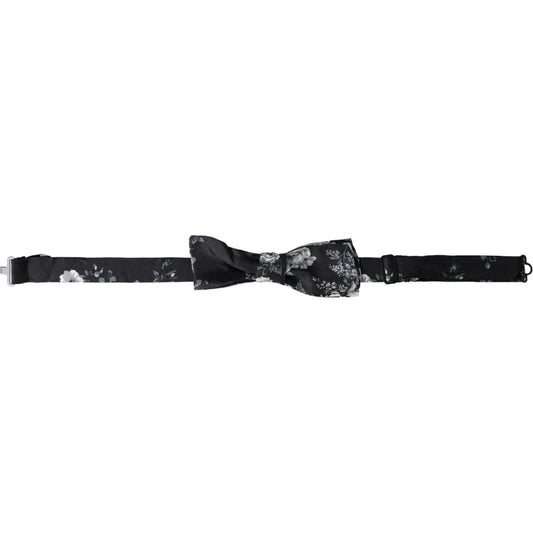 Dolce & Gabbana Black Floral Fantasy Adjustable Neck Men Bow Tie Dolce & Gabbana Dark Slate Gray