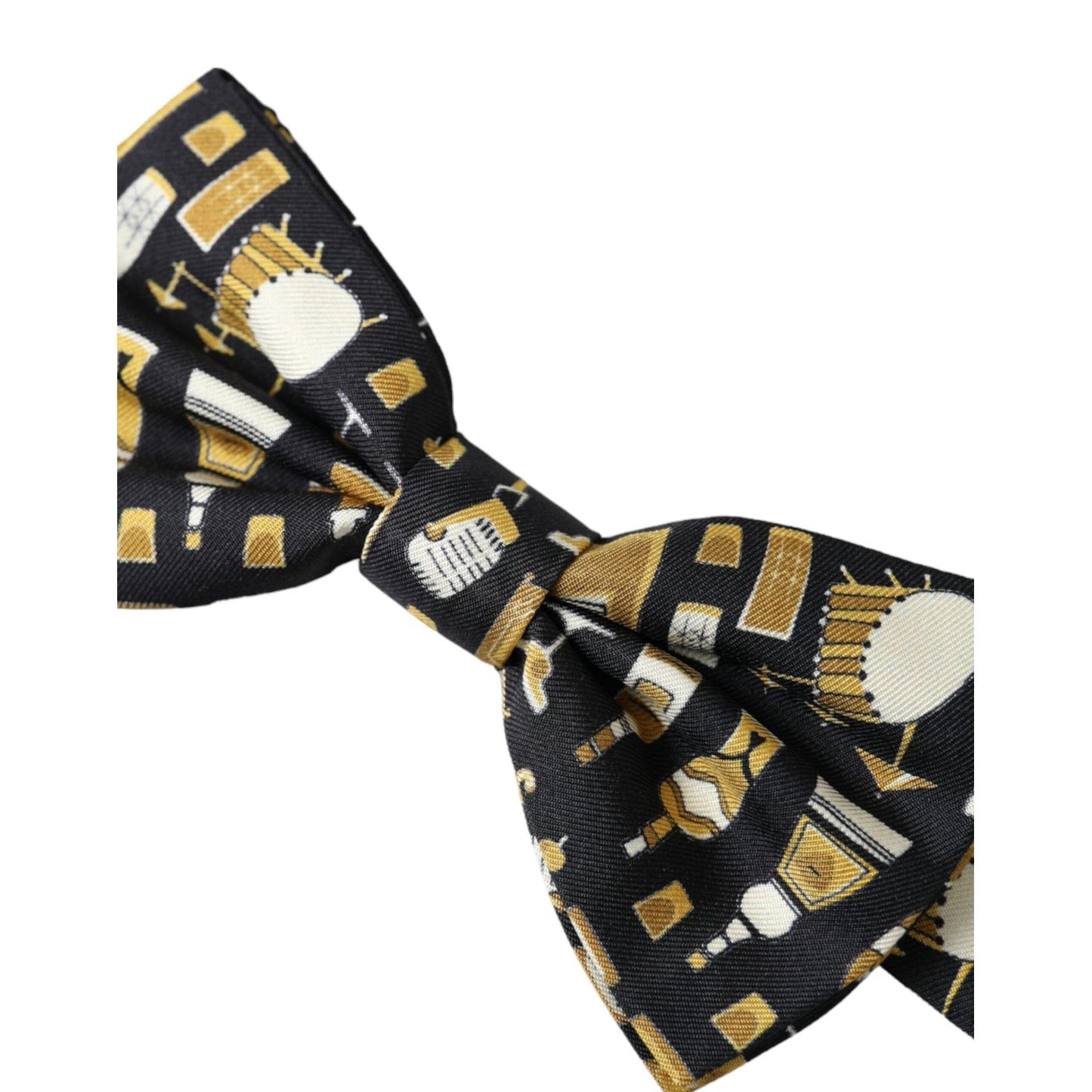 Dolce & Gabbana Black Silk Cocktail Adjustable Neck Men Bow Tie