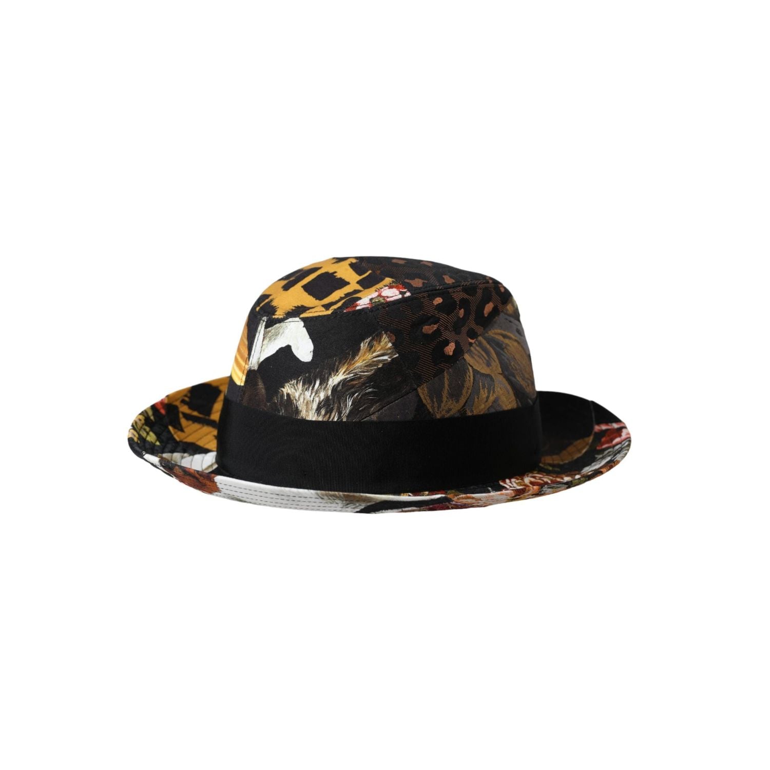 Dolce & Gabbana Multicolor Patchwork Women Fedora Wide Brim Hat