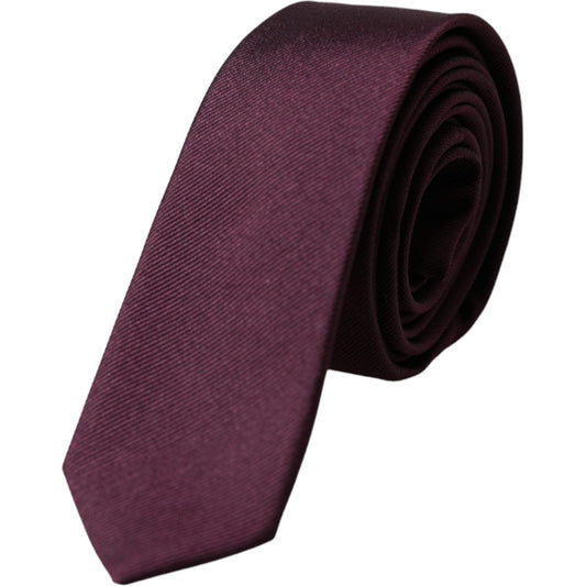 Dolce & Gabbana Bordeaux Solid 100% Silk Adjustable Men Tie Dolce & Gabbana Dark Slate Gray