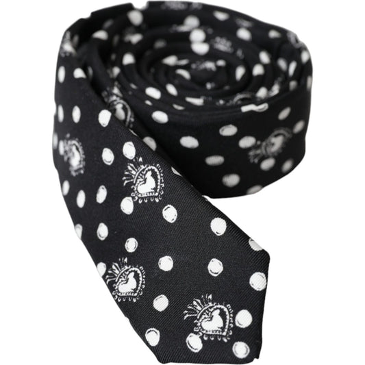 Dolce & Gabbana Black Heart Polka Dot Adjustable Tie Dolce & Gabbana Dark Slate Gray