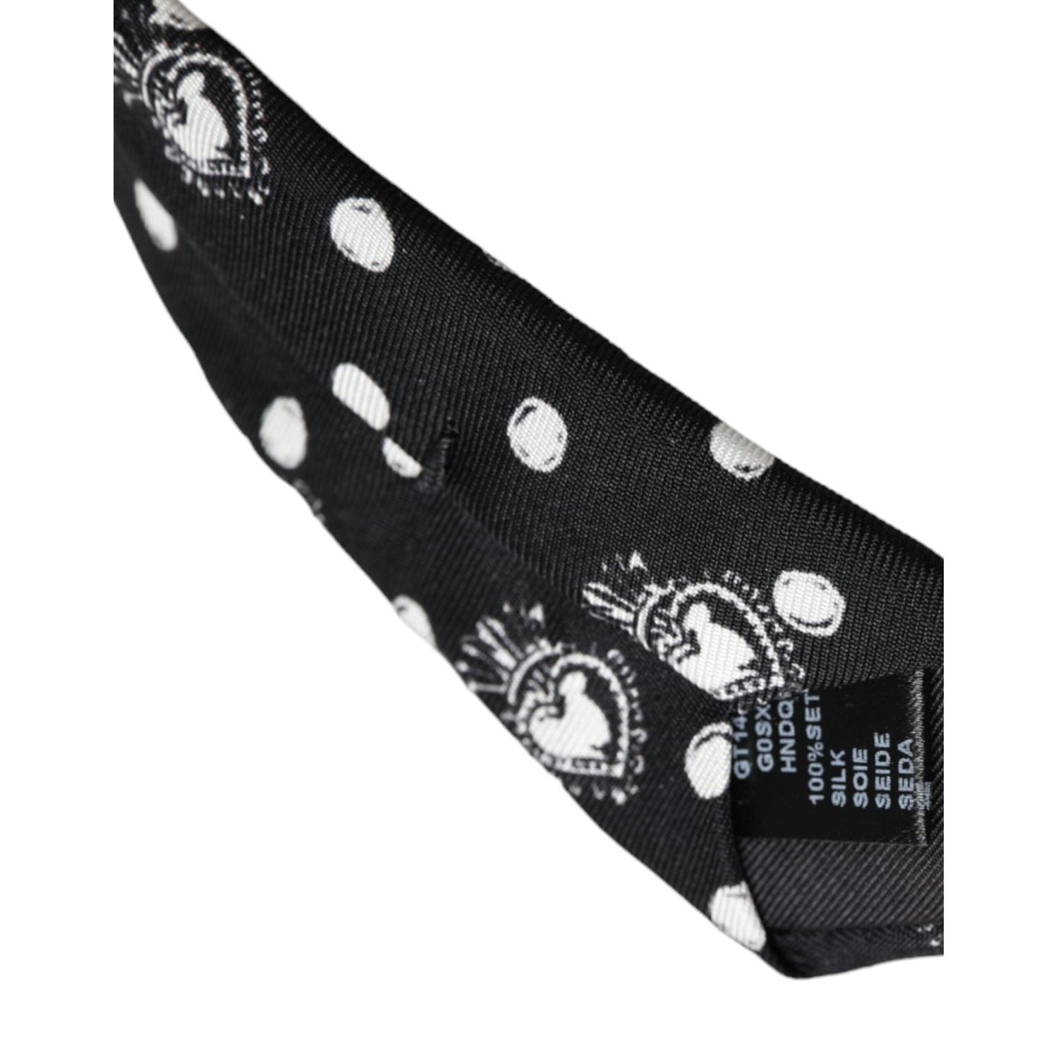 Dolce & Gabbana Black Heart Polka Dot Adjustable Tie
