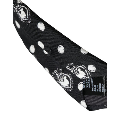 Dolce & Gabbana Black Heart Polka Dot Adjustable Tie