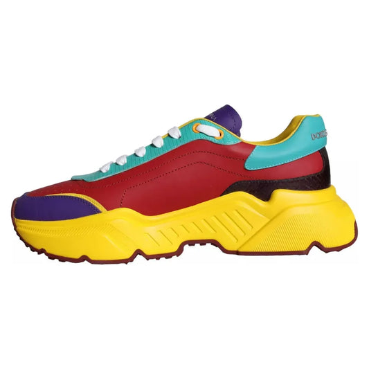 Dolce & Gabbana Multicolor Daymaster Low Top Sneakers Shoes Dolce & Gabbana Brown