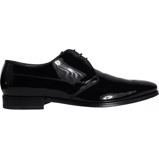 Dolce & Gabbana Black Calfskin Leather Derby Men Dress Shoes Dolce & Gabbana Black