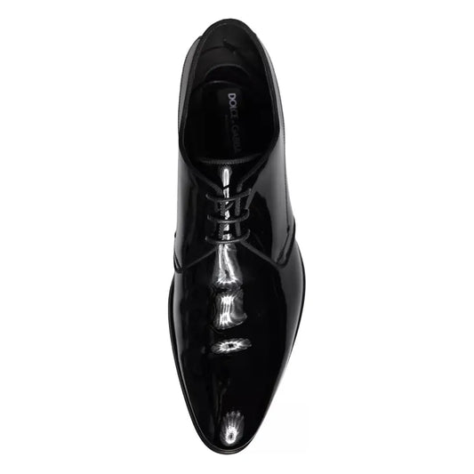 Dolce & Gabbana Black Calfskin Leather Derby Men Dress Shoes Dolce & Gabbana Black