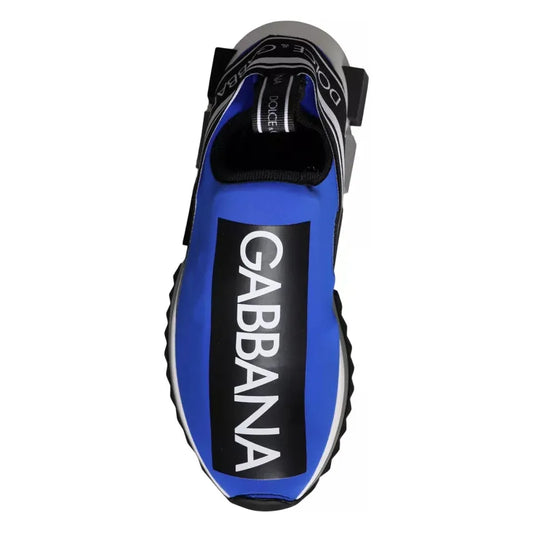 Dolce & Gabbana Blue Logo Low Top Sorrento Sneakers Shoes Dolce & Gabbana Black