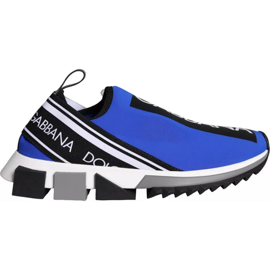 Dolce & Gabbana Blue Logo Low Top Sorrento Sneakers Shoes Dolce & Gabbana Light Gray