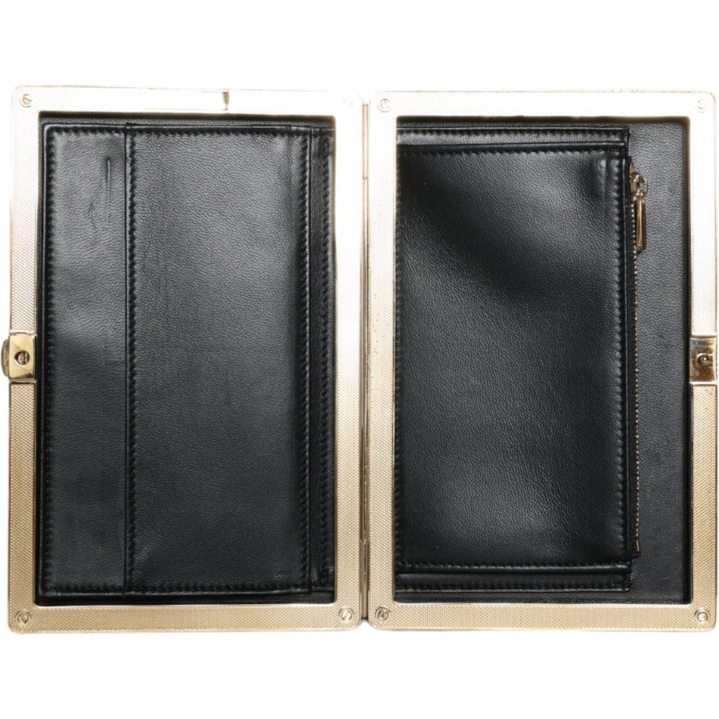 Dolce & Gabbana Black Velvet Gold Frame Clutch Evening Party Purse Bag Dolce & Gabbana Dark Slate Gray