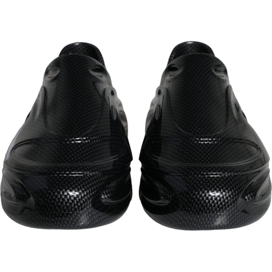 Dolce & Gabbana Black Foiled Rubber Toy Low Top Men Sneakers Shoes Dolce & Gabbana Black