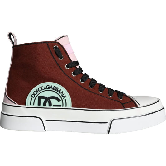 Dolce & Gabbana Multicolor Patchwork High Top Sneaker Shoes Dolce & Gabbana Dark Slate Gray
