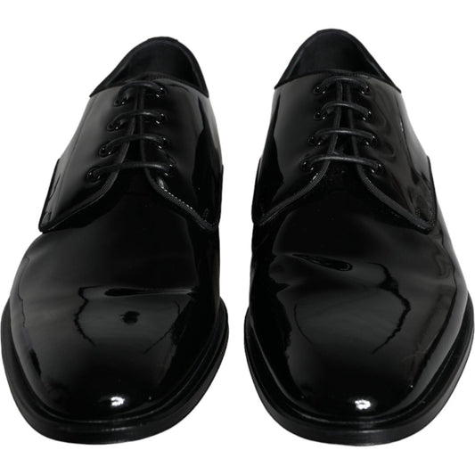 Dolce & Gabbana Black Calfskin Leather Derby Men Dress Shoes Dolce & Gabbana Black