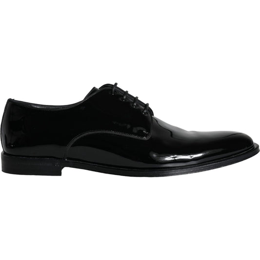 Dolce & Gabbana Black Calfskin Leather Derby Men Dress Shoes Dolce & Gabbana Black
