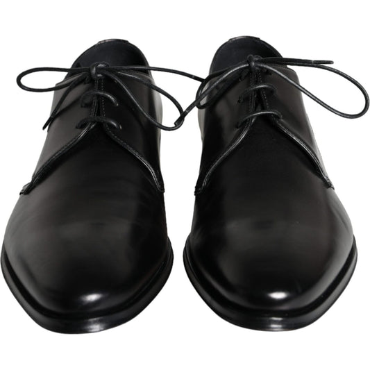 Dolce & Gabbana Black Calfskin Leather Derby Men Dress Shoes Dolce & Gabbana Black
