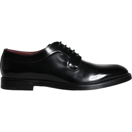 Dolce & Gabbana Black Calfskin Leather Derby Men Dress Shoes Dolce & Gabbana Black