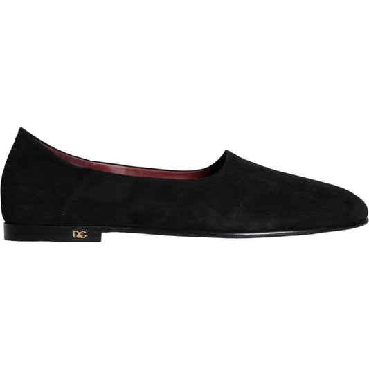 Dolce & Gabbana Black Suede Loafers Formal Slip On Shoes Dolce & Gabbana Black