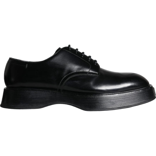 Dolce & Gabbana Black Calf Leather Derby Formal Dress Shoes Dolce & Gabbana Black