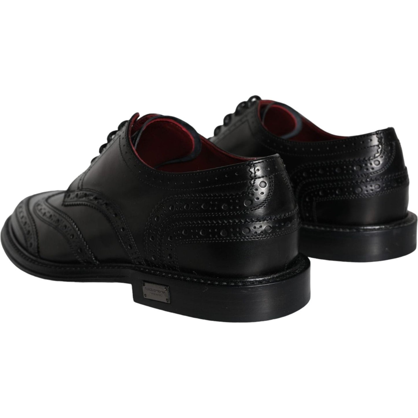 Dolce & Gabbana Black Leather Oxford Wingtip Formal Men Shoes Dolce & Gabbana Black