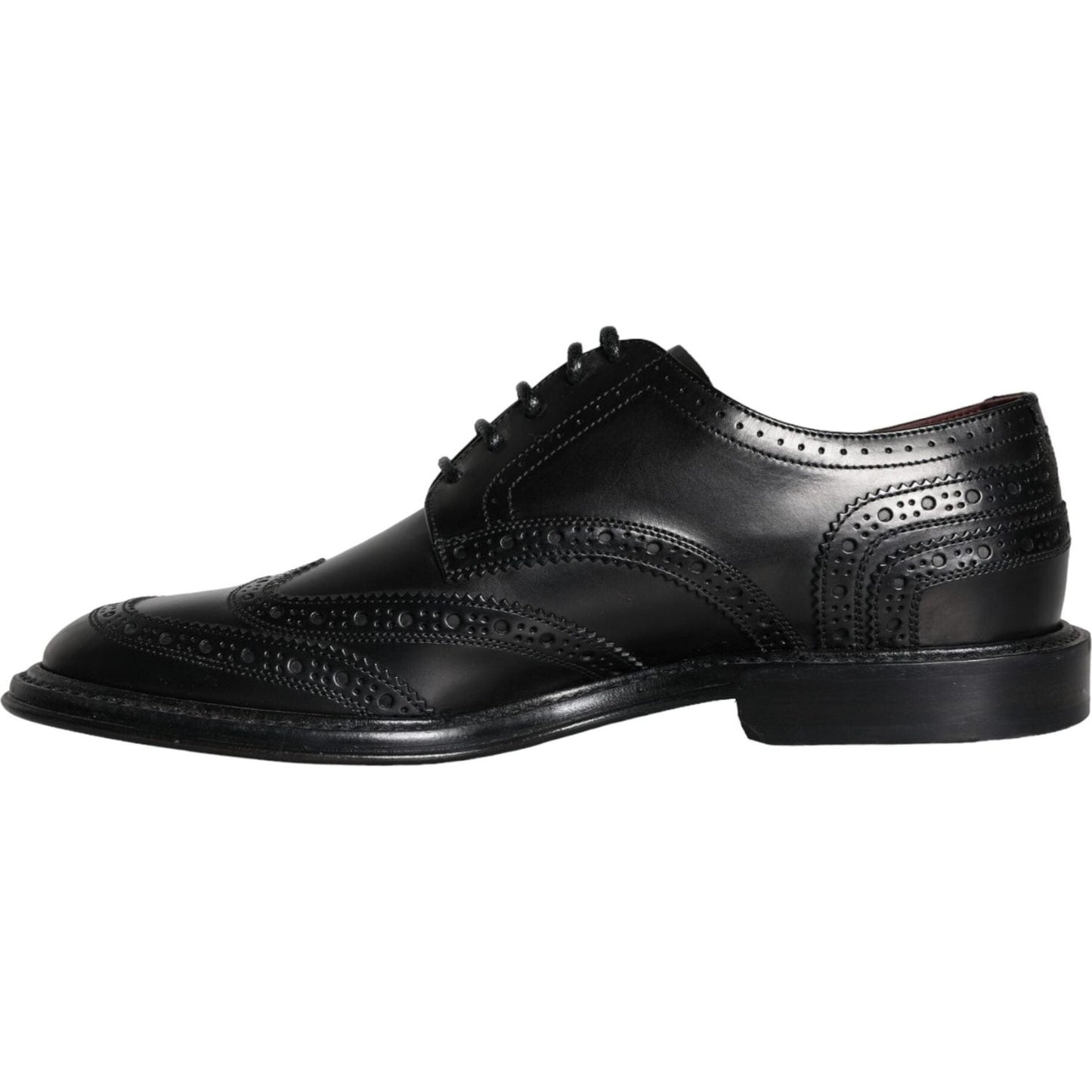 Dolce & Gabbana Black Leather Oxford Wingtip Formal Men Shoes Dolce & Gabbana Black