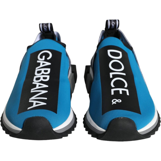 Dolce & Gabbana Blue Logo Low Top Sorrento Men Sneakers Shoes Dolce & Gabbana Dark Slate Gray