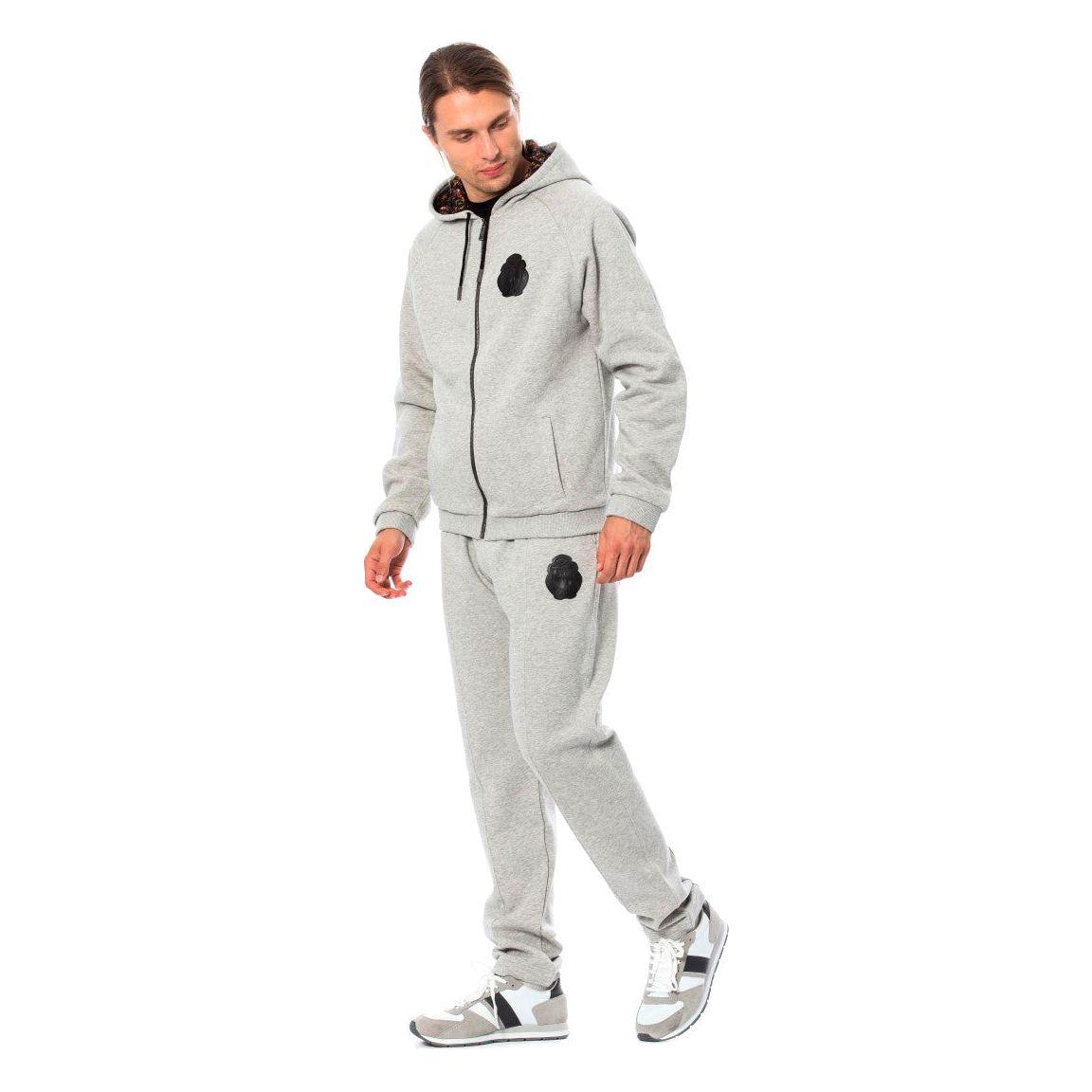 优雅灰色连帽棉质运动服