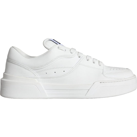 Dolce & Gabbana White Miami Leather Low Top Sneakers Shoes Dolce & Gabbana Lavender