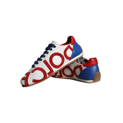 Dolce & Gabbana Multicolor Leather Logo Casual Sneakers Shoes