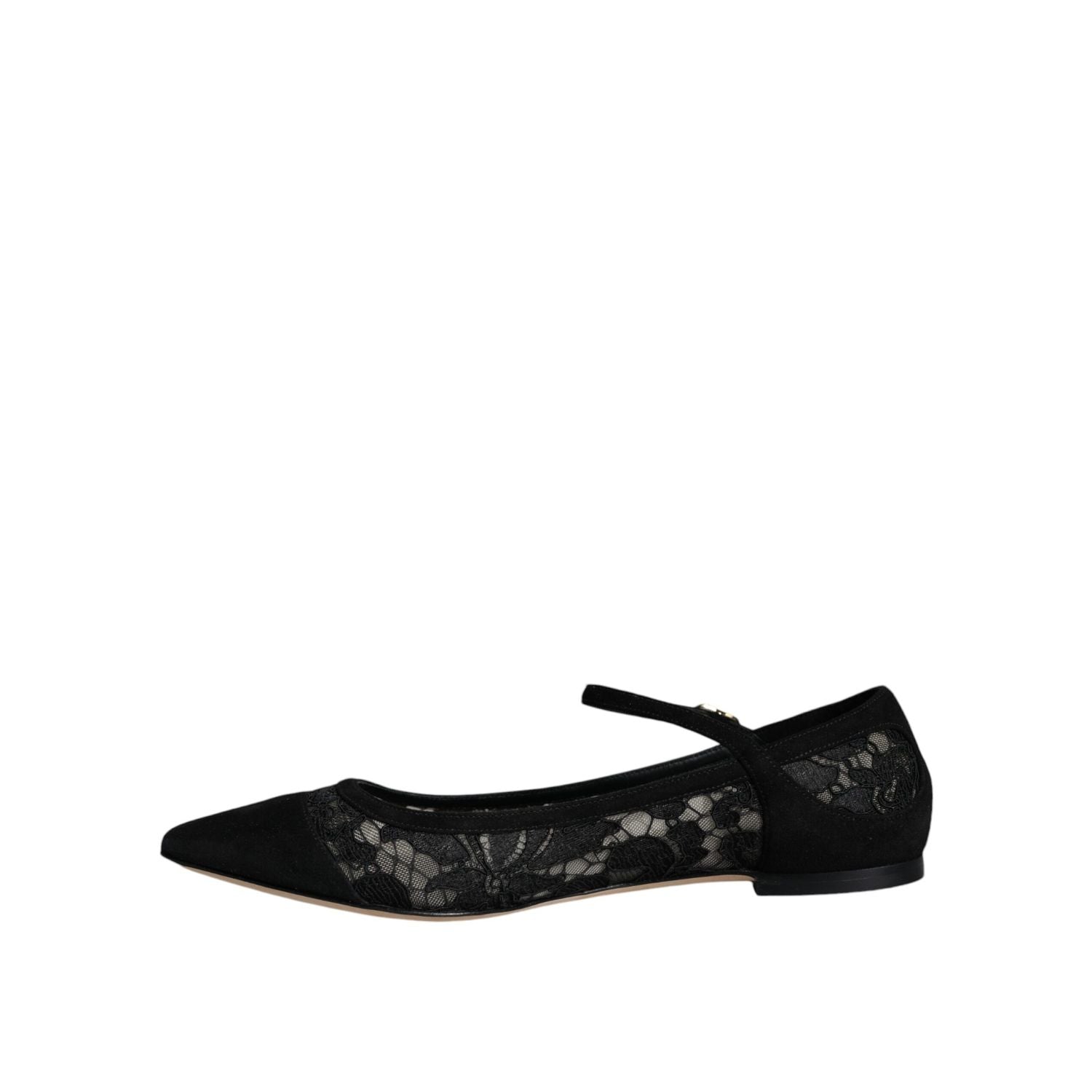 Dolce & Gabbana Black Taormina Lace Bellucci Flats Shoes