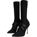 Dolce & Gabbana Black Stiletto Heels Mid Calf Boots Shoes LA12917-37