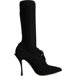 Dolce & Gabbana Black Stiletto Heels Mid Calf Boots Shoes LA12917-37