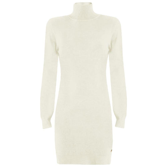 Yes Zee White Viscose Dress Yes Zee Antique White