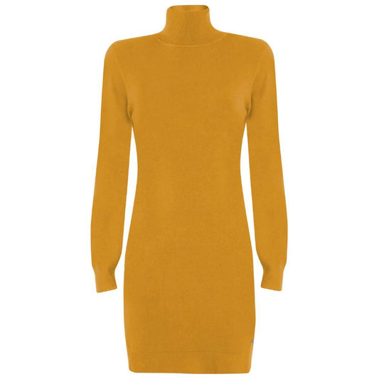Yes Zee Yellow Viscose Dress Yes Zee Dark Goldenrod