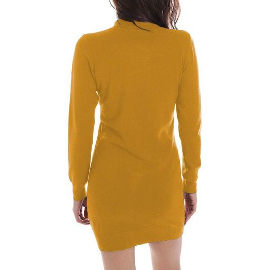 Yes Zee Yellow Viscose Dress Yes Zee Dark Goldenrod