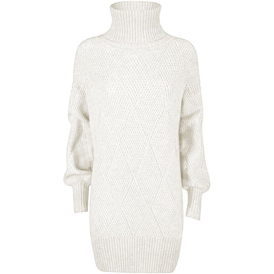 Yes Zee White Acrylic Dress Yes Zee Beige