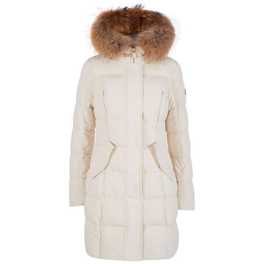 Yes Zee White Nylon Jackets & Coat Yes Zee Light Gray