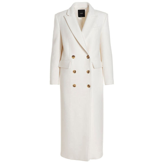 PINKO White Wool Jackets & Coat PINKO Light Gray