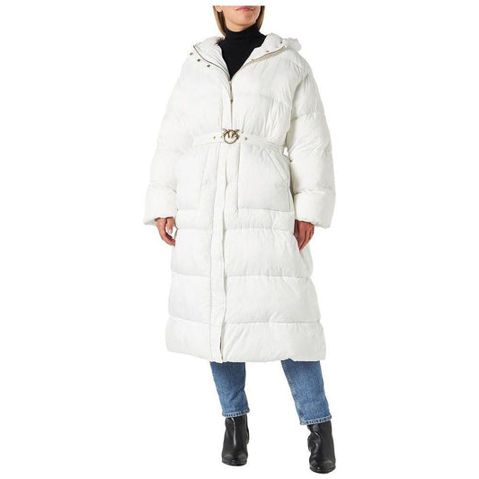 PINKO White Nylon Jackets & Coat PINKO Beige