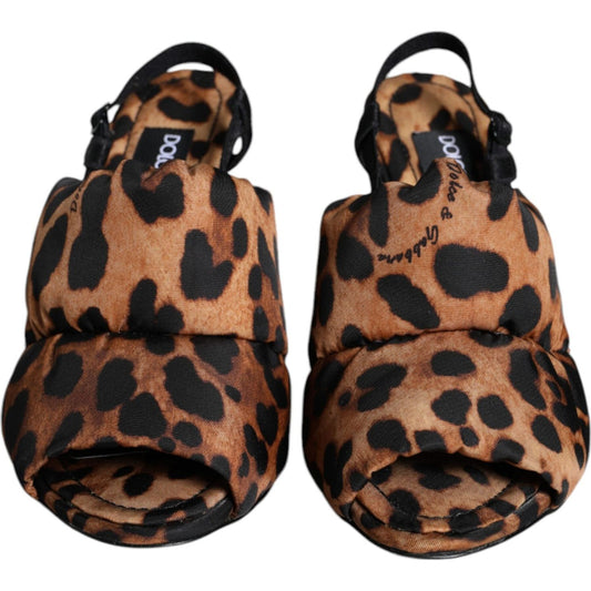 Dolce & Gabbana Brown Leopard Keira Slingback Sandals Shoes