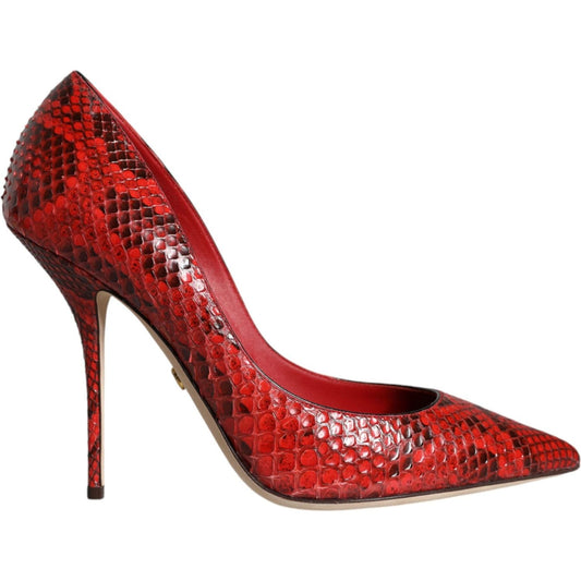 Dolce & Gabbana Dolce & Gabbana Red Leather Stiletto High Heels Pumps Shoes LA11505-36.5 1728,67345645728,Dolce & Gabbana,EU36.5/US6,EU37/US7,EU39/US8.5,Material: 93% Python Leather 7% Calf Leather,New with tags,Pumps - Women - Shoes,Red,Shoes,Women,Women