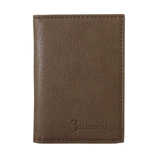 Billionaire Italian Couture Elegant Leather Men's Wallet in Brown Wallet Billionaire Italian Couture Dark Olive Green